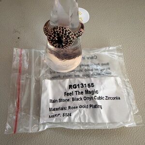 🖤 Bomb Party Feel The Magic Ring | Size 7 | Rose Gold | Black Onyx